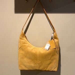 NWT stunning Margot NY MUSTARD Suede Hobo Bag